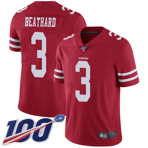 San Francisco 49ers Limited Red Men C. J. Beathard Home NFL Jersey #3 100th Season Vapor Untouchable